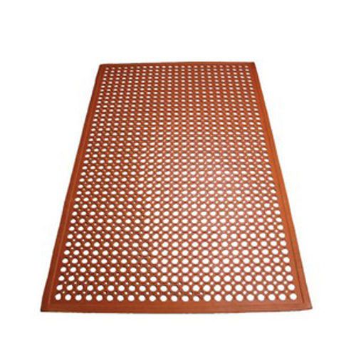 Winco RBM-35R, 3x5x0.5-Inch Grease-Resistant Beveled Floor Mat, Red