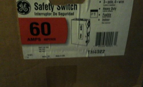 GE 3 POLE 60 AMP HEAVY DUTY FUSED SAFETY SWITCH (TH4322) 240V