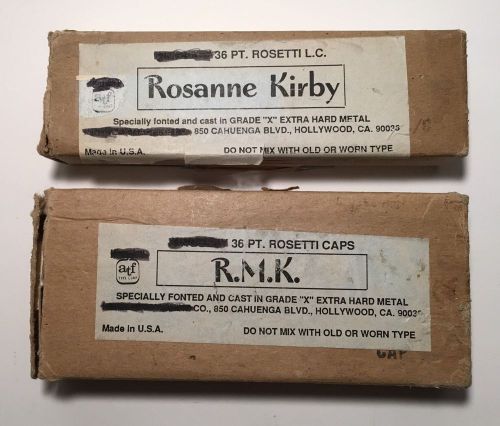 Kingsley Machine Type Set Rosetti Cursive 36pt. Caps / Lower Case