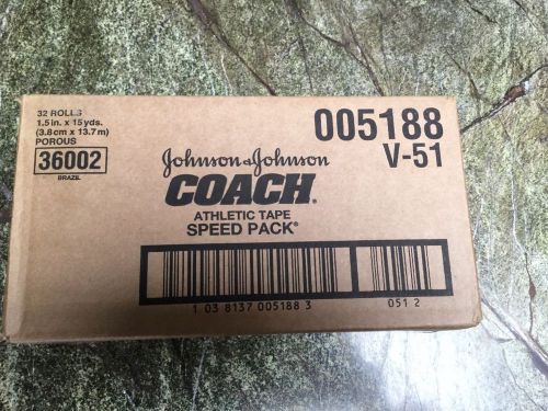J&amp;J Coach Athletic Tape 1.5 in x 15 yds- full case 32 rolls/ case factory sealed
