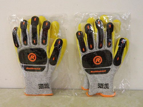 RAILHEAD WORK SAFETY GLOVES CUT RESISTANT SIZE 2XL 2 PAIRS BRAND NEW SET OF 2