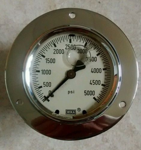 WIKA   0 to 5000 PSI Stainless Steel Gauge.  Flush Mount ( Steampunk project )
