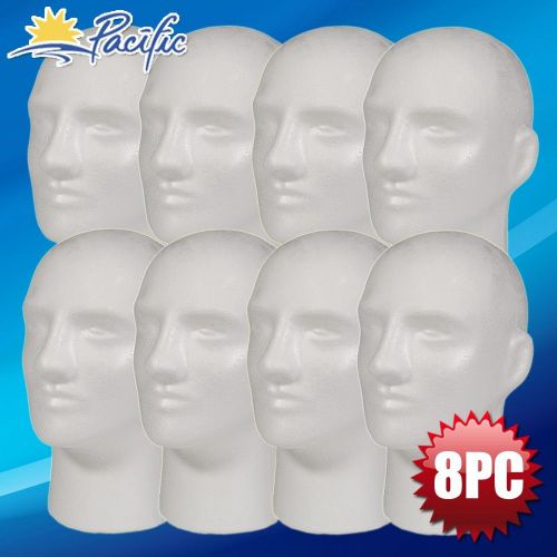 8pc 11&#039; male styrofoam foam mannequin manikin head wig display hat glasses for sale