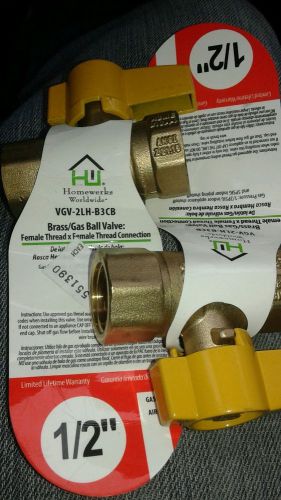 2 homewerks vgv-1lh-b3b  gas ball valve, female thread x female thread, bra for sale
