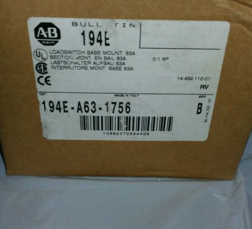 Allen Bradley 194E-A63-1756 LoadSwitch 63A