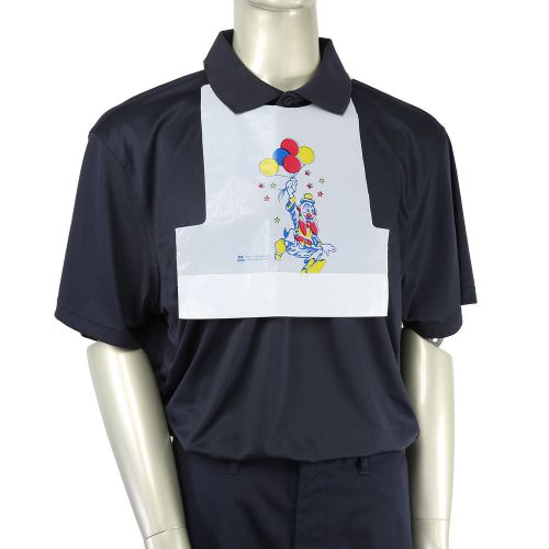 Royal Children&#039;s Disposable Poly Bibs with Clown Design, Case of 2,500, CPB10