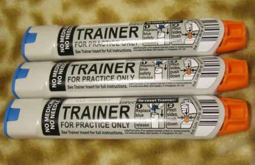 x3 EPIPEN EPI PEN REUSEABLE TRAINER CPR FIRST AID TRAINING DEVICE LOT x3!!!!!!!