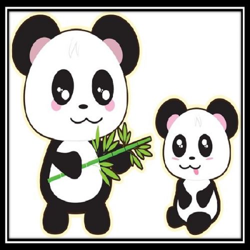 30 Custom Panda Father &amp; Son Personalized Address Labels