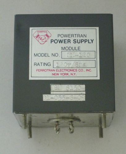 Powertran Power Supply Module HM-120 NSN 6130-01-033-6409 120VAC to 120VDC  New