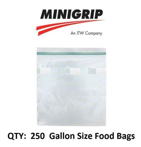 Minigrip 10.5&#034; x 11&#034; Gallon Recloseable Food Bags Qty: 250 MGDZW175 storage