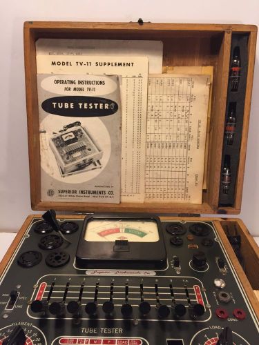 Vintage superior instrument co. model tv-ii tube tester and tube tester adapter for sale