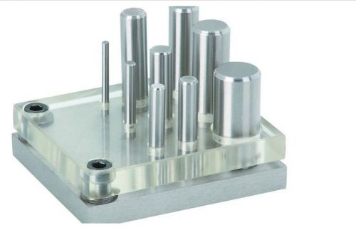 Hardened Alloy Steel 9 Piece Punch and Die Set w/ Clear Plate for Easy Alignment