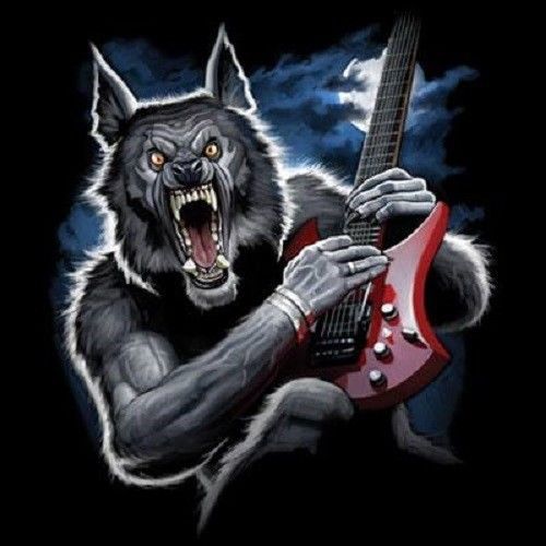 Hellhound Rock Music HEAT PRESS TRANSFER for T Shirt Sweatshirt Fabric 059o Wolf