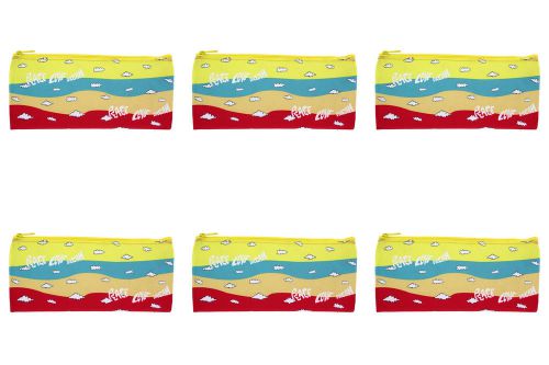 Carolina Pad Peace Large Zipper Pouch, 4 x 8.75 Inches, Multicolored, 6 Packs
