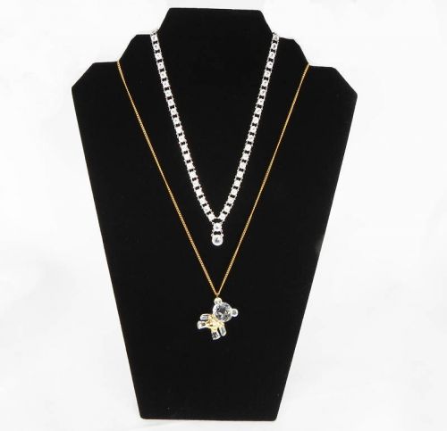FOUR Black Velvet Necklace Pendant Easel Display Stands Jewelry Displays