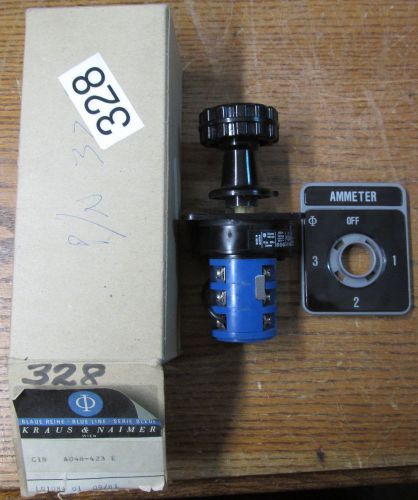 New nos kraus naimer c18-a048-423e rotary switch 20 amp 600vac 4 position for sale