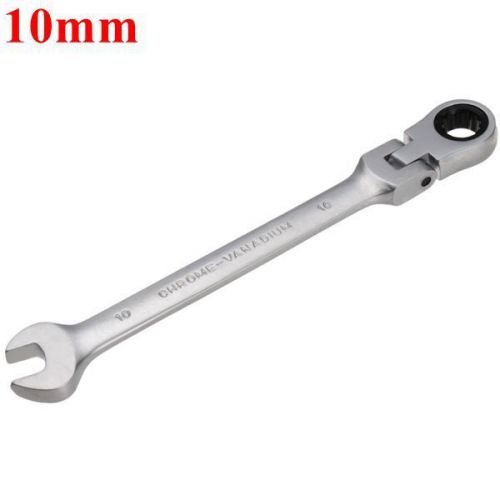 New 10mm metric chrome flexible head ratchet action wrench spanner nut tool for sale