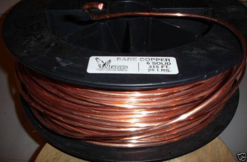 Ground wire 6 awg gauge solid bare copper 100a service for sale
