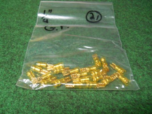 1/4 &#034; Spade Terminals Gold Plated Yellow 12-10 AWG Connectors lot of 21