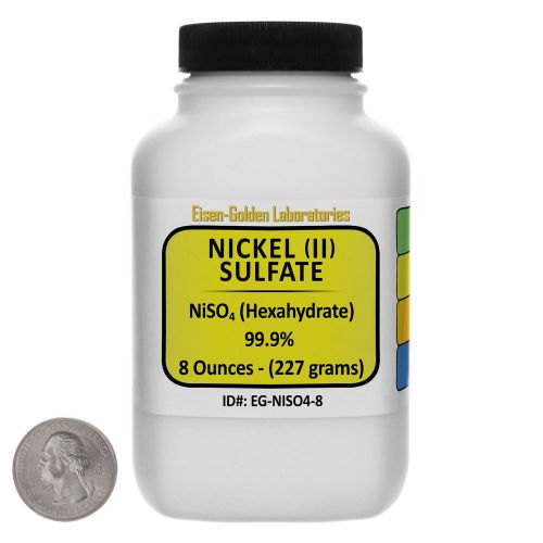 Nickel Sulfate [NiSO4] 99.9% ACS Grade Crystals 8 Oz in a Space-Saver Bottle USA