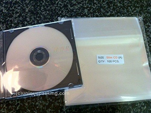 Uniquepacking 100 pcs slim cd case cello / cellophane bags non shrink for sale