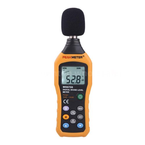 PEAKMETER MS6708 Digital Sound Pressure Noise Level Meter Decibel Test 30-130dB