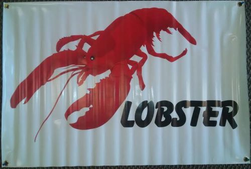 Lobster Advertising business Horizontal Vinyl Banner w grommets 2ftx3ft made USA
