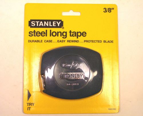 NOS Stanley USA STEEL LONG TAPE MEASURE 3/8&#034; X 15m-50&#039; #34-383