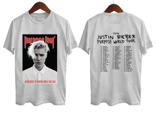 Justin Bieber Superstar Purpose World Tour 2016 T-Shirt White