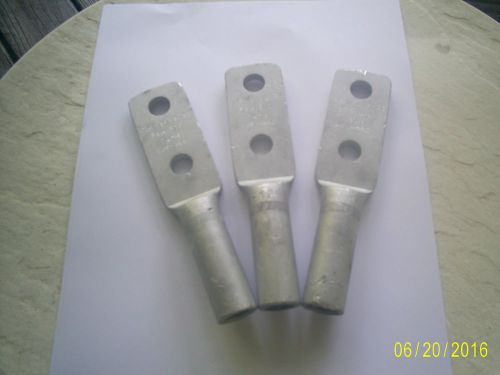 (3) aluminum compression terminal lug 16-129b,2 holes,4/0- aac for sale