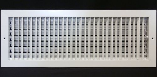 24w&#034; x 8h&#034; ADJUSTABLE AIR SUPPLY DIFFUSER - HVAC Vent Duct Cover Grille [White]