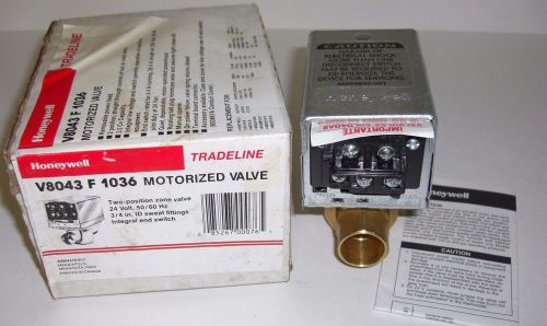 New in box honeywell v8043f1036 motorized zone valve 3/4&#034; sweat for sale