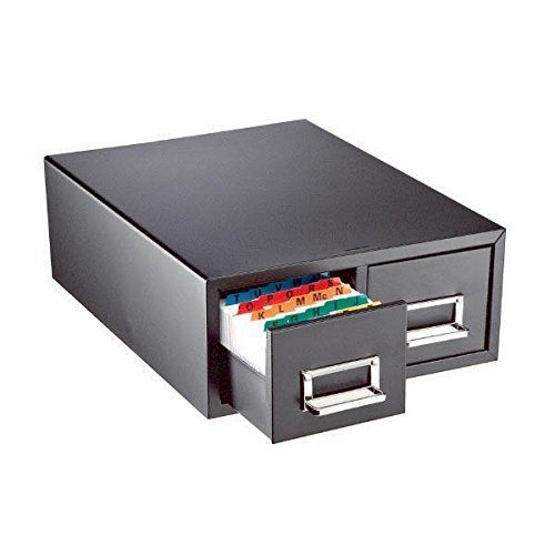 STEELMASTER Steelmaster Double Card File Drawer, Steel, 6 x 9 Inches, Black