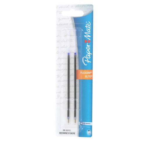 Paper Mate Refills For Flexgrip Elite &amp; Ultra Ballpoint Pens Medium Blue, 2/Pack