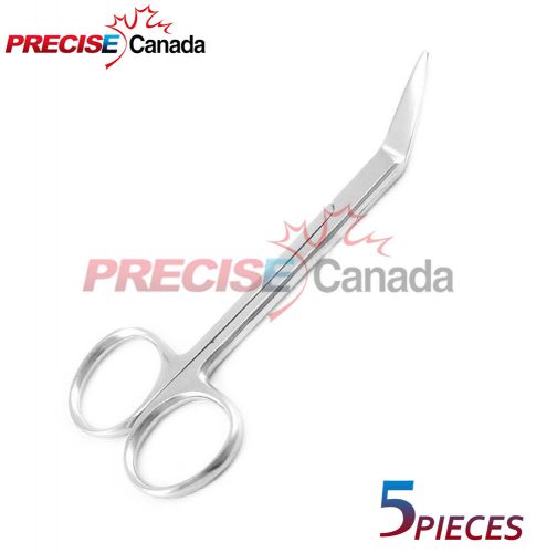 SET OF 5 GUM IRIS SCISSORS ANGLED BODY PIERCING SURGICAL INSTRUMENTS