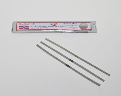 Dental Ortho Stainless Metal Polishing Strips Single Sided 4mm 12 strips per Box