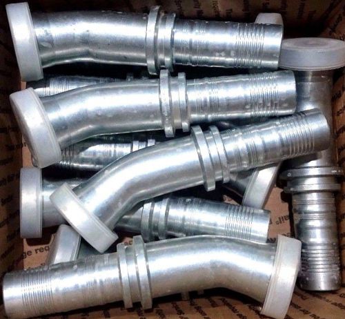 (QTY 10) GATES Part # 24PCM-24FLH30, 83380 Power Crimp Hydraulic Hose Fittings