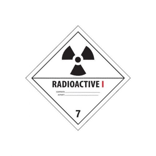 Tape Logic Labels, &#034;Radioactive I&#034;, 4&#034;x4&#034;, Black and White, 500/Roll