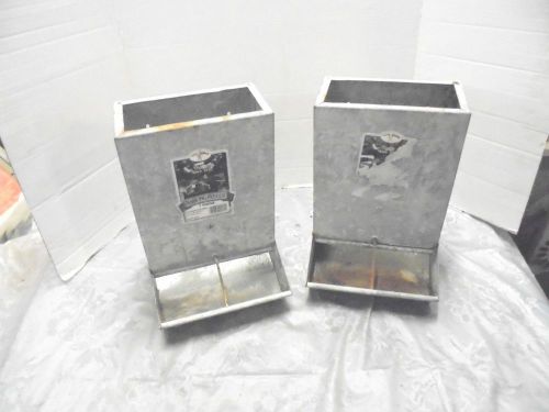 2 galvanized metal pig feeders little giant 7 pound models garden porch decor