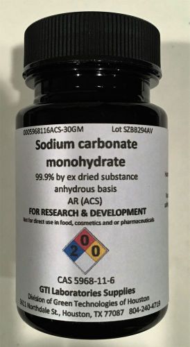 Sodium carbonate monohydrate, 99.9% by by ex dried subs, anhy basis, ar(acs) 30g for sale
