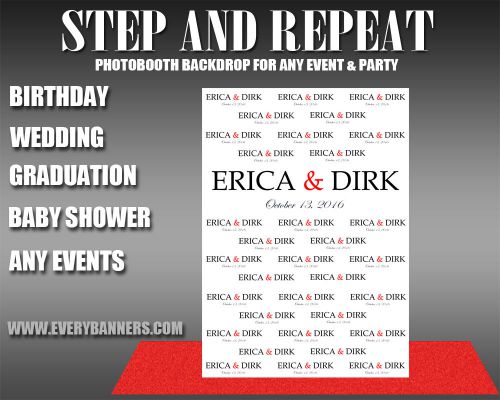 4&#039; x 8&#039; Step and Repeat Red Carpet Backdrop Banner (banner only)