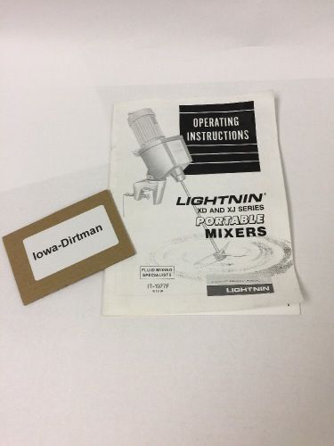 Lightnin Mixer Manual Instructions for XD &amp; XJ Portable Mixers IT-1977F used