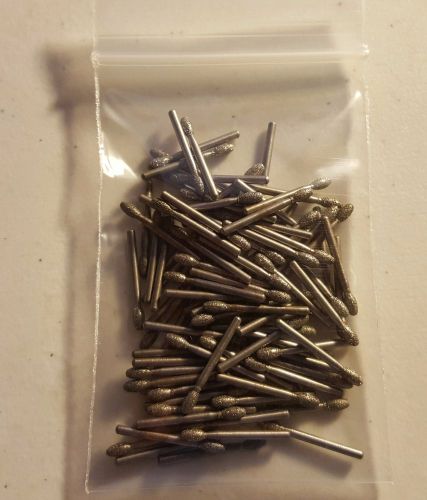 100 FOOTBALL SHAPED DIAMOND TIPPED FRICTION GRIP DENTAL BURS - NEW