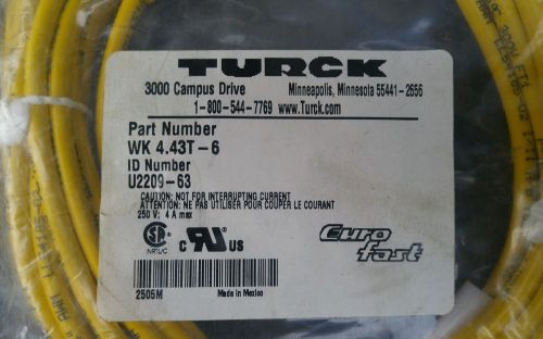 NEW Turck Cable WK-4.43T-6 (U2209-63)