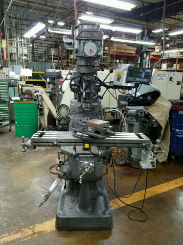 Alliant 2 HP Variable speed Manual Milling machine with DRO and Attachments
