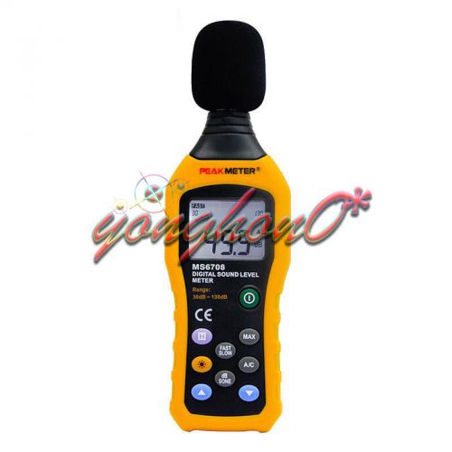 LCD Digital Audio Decibel Sound Noise Level Meter Monitor MS6708 30-130dB 3N91