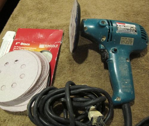 Makita GV5000 Corded 5&#034; Disc Sander / Polisher 3.6 Amp plus sandpaper packet