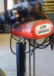 Columbus mckinnon cm lodestar 2 ton rr electric chain hoist with motor trolley for sale