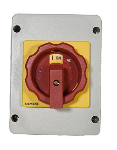 Siemens 3LD2161-0TB53 Disconnect Switch Rotary, 3 Phase, 25 amp, Red/Yellow