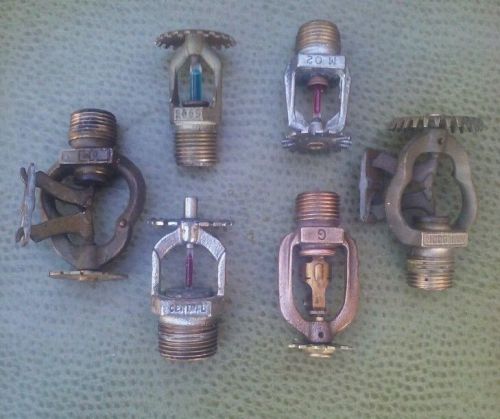 Group Lot Of 6 Assorted Vintage Fire Sprinkler Heads Collection
